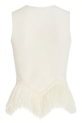 Jora White Fringe Maxi Dress Two Piece Set