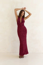 Lasting Luxuries Maxi Dress Wine