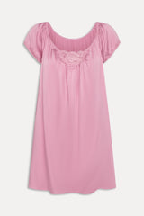 Bo Silk Babydoll Dress - Sunset Pink