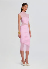Tabitha Mesh Ruched Midi Dress