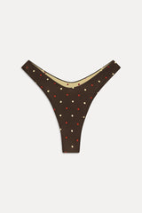 Full Moon Reversible Satin Bikini Bottom - Honey Bug