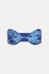 Gigi Satin Bandeau Bikini Top - Cosmic Bloom