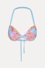 Reece Floral Halter Bikini Top - Color Me