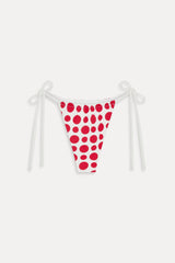 Tia Skimpy String Bikini Bottom - Red Dottie