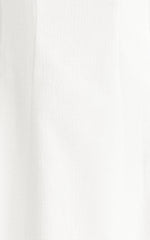 Walters Midi Dress - Square Neck Shirred Back Fit and Flare Panel Dress in White