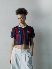 Modernist Crop Fc Barcelona Polo Oversize - Women