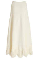 Jora White Fringe Maxi Dress Two Piece Set