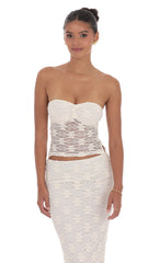 Lace Sheer Top in Cream