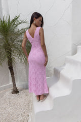Seashell Diaries Lace Maxi Dress Pink