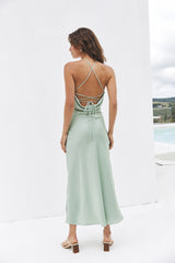 Summer's Embrace Midi Dress Sage