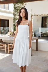 Sailing On A Dream Lace Midi Dress White