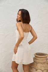 Honeymoon Heart Mini Dress Beige