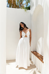 Lantern Trail Maxi Dress White