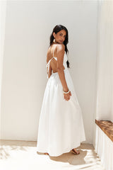 Lantern Trail Maxi Dress White