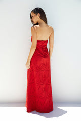 Riviera Rouge Strapless Maxi Dress Red