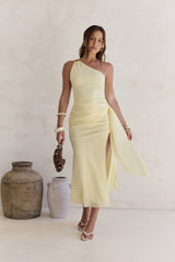 Slice Of Life One Shoulder Maxi Dress Yellow
