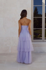 Premiere Glam Strapless Tulle Maxi Dress Lilac