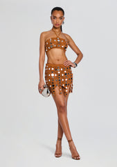 Enora Metallic Crochet Top