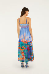 Multicolor Dream Landscape  Sleeveless Maxi Dress