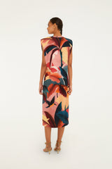 Multicolor Atlantic Rainforest  T-Shirt Midi Dress