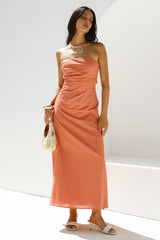 Yasmin Strapless Maxi Dress Coral