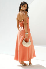 Yasmin Strapless Maxi Dress Coral