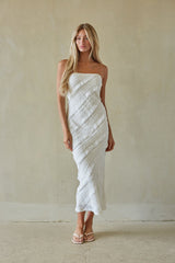 Catalina Ruffle Strapless Midi Dress