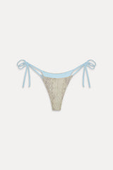 Divine Satin Skimpy Bikini Bottom - Blue Python