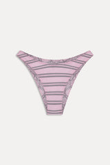 Dove Reversible Satin Bikini Bottom - Pink Stripe