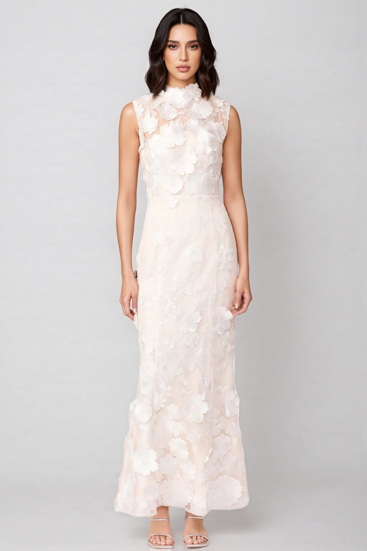 Jastet Embroidered 3D Floral Maxi Dress