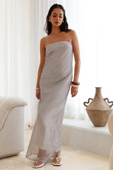 Timeless Grace Strapless Maxi Dress Brown