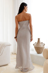 Timeless Grace Strapless Maxi Dress Brown