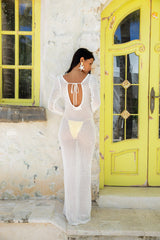 Island Girl Knit Maxi Dress White