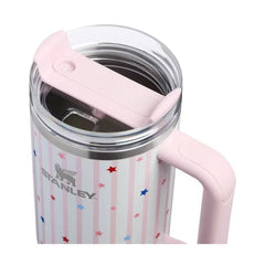 Stanley 40 oz Stainless Steel H2.0 FlowState Quencher Tumbler Pink Starry Stripes