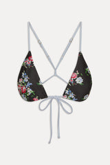 June Satin Skimpy Bikini Top - Bouquet