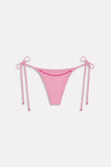 Mackenzie Cheeky Beaded Bikini Bottom - Pastel Pink