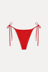Soleil Smocked Cheeky Bikini Bottom - Classic Red