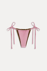 Tia Reversible Satin Bikini Bottom - Vintage Cheetah