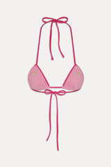 Tide Knit Triangle Bikini Top - Strawberry Lemonade