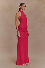Reece Halter Knit Maxi Dress - Dragonfruit