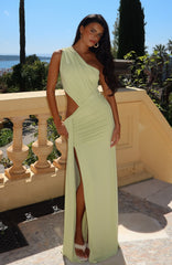 Selene Veil Maxi Dress Pistachio